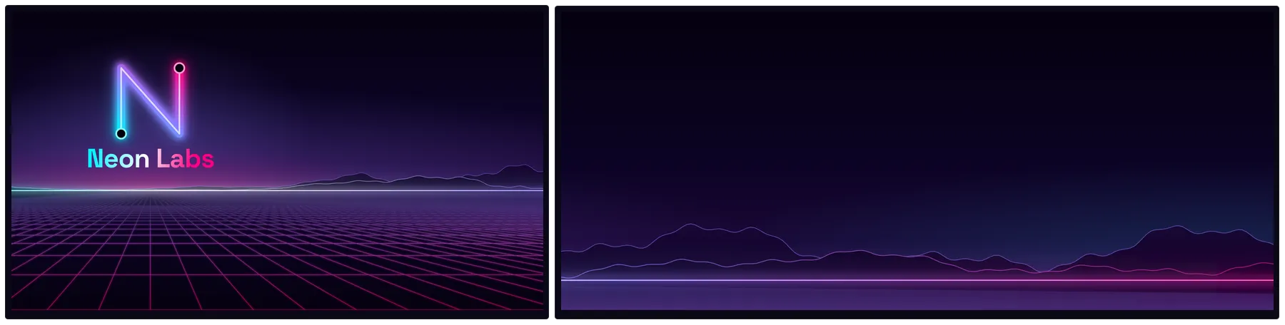The panorama spread by pixels across a 4K screen and an ultrawide: the horizon sits much lower on the ultrawide and the mountains there are half as big again